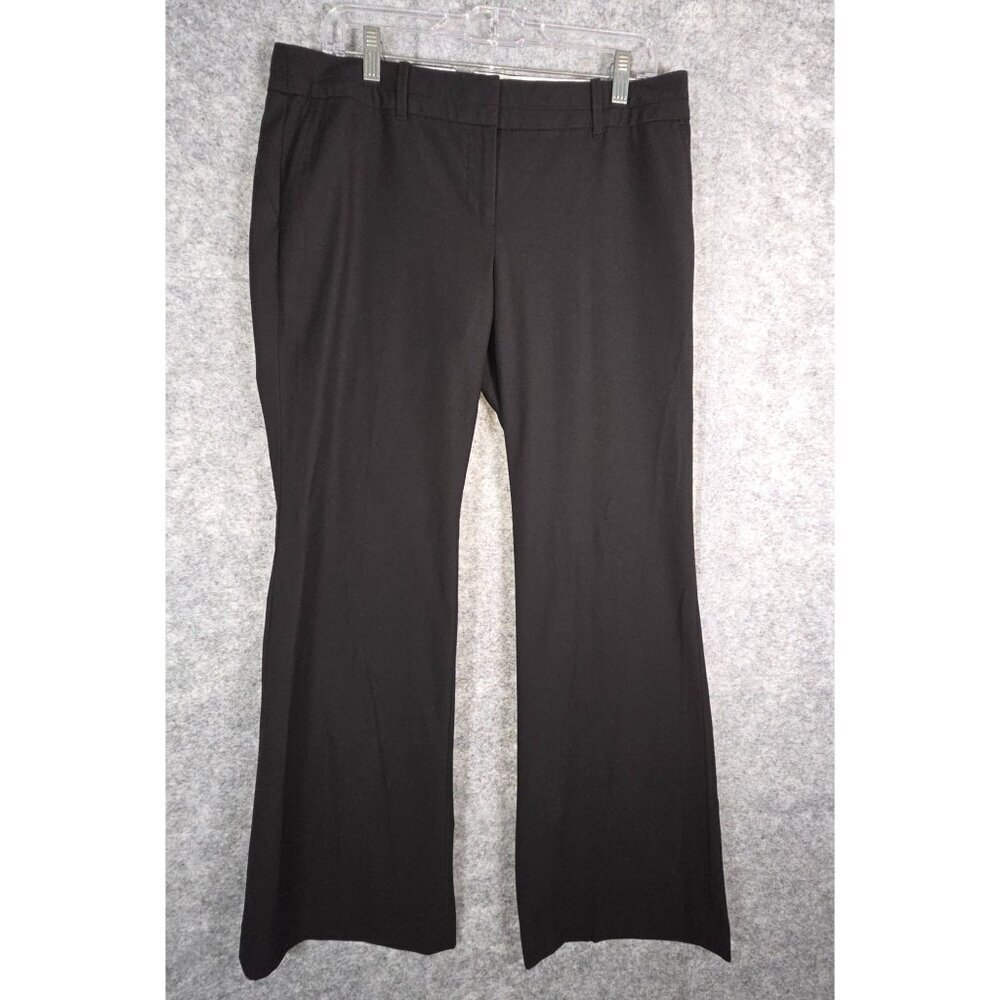 Loft Women's Marisa Dress Pants Flat Front, Bootcut Black Size 10 Office Work